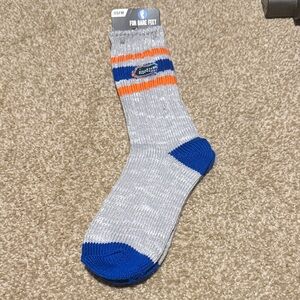 For Bare Feet Florida Gator Socks with Blue and Orange Stripes